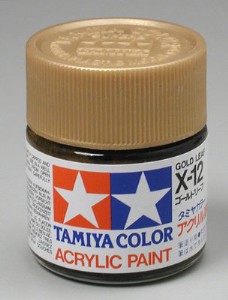 TAMIYA 壓克力系水性漆 23ml 亮光金箔色 X-